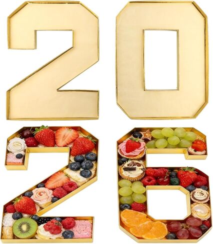 2026 Grad Charcuterie Letter Charcuterie القابلة للتعبئة مجموعة صينية الطعام القابلة للتعبئة، 10 "أحرف ذهبية غراد لطاولة حفل التخرج للطعام قطعة مركزية لحلوى كب كيك الذكرى السنوية للكلية في المدرسة الثانوية in Kuwait