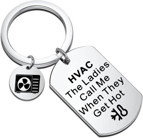 FAADBUK HVAC Tech Gift Technician Keychain HVAC السيدات يتصلون بي عندما يصبحون ساخنًا لهديتها لزوج زميل العمل in Saudi Arabia