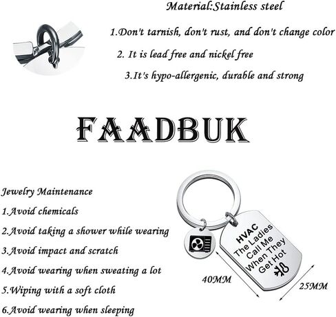 FAADBUK HVAC Tech Gift Technician Keychain HVAC السيدات يتصلون بي عندما يصبحون ساخنًا لهديتها لزوج زميل العمل in Saudi Arabia