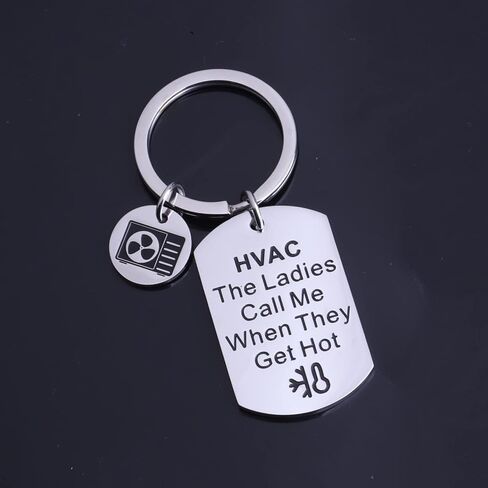 FAADBUK HVAC Tech Gift Technician Keychain HVAC السيدات يتصلون بي عندما يصبحون ساخنًا لهديتها لزوج زميل العمل in Saudi Arabia