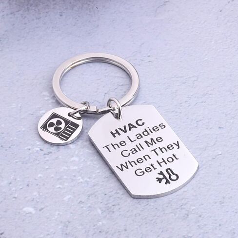 FAADBUK HVAC Tech Gift Technician Keychain HVAC السيدات يتصلون بي عندما يصبحون ساخنًا لهديتها لزوج زميل العمل in Saudi Arabia