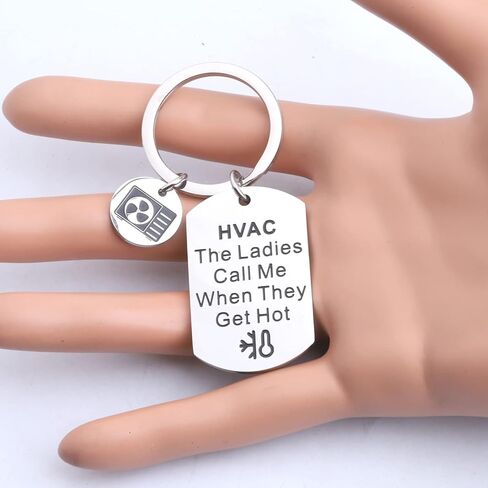 FAADBUK HVAC Tech Gift Technician Keychain HVAC السيدات يتصلون بي عندما يصبحون ساخنًا لهديتها لزوج زميل العمل in Saudi Arabia