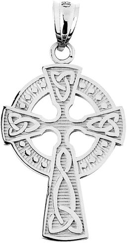 Claddagh Gold 925 Sterling Silver Celtic Cross Trinity Knot Pendant in Saudi Arabia