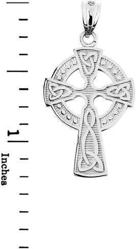 Claddagh Gold 925 Sterling Silver Celtic Cross Trinity Knot Pendant in Saudi Arabia