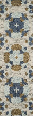 SAFAVIEH Blossom Collection 2'3" x 8' Beige / Multi BLM403A Handmade Premium Wool Runner Rug in Saudi Arabia