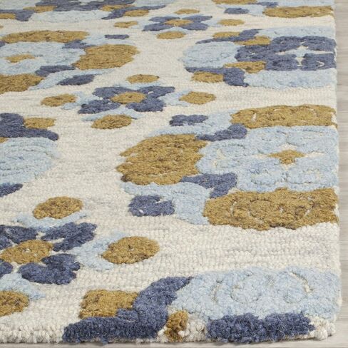 SAFAVIEH Blossom Collection 2'3" x 8' Beige / Multi BLM403A Handmade Premium Wool Runner Rug in Saudi Arabia