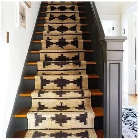 Manvi Exports Natural Jute Runner Rugs, Bohemian Runner Hemp Rug Decor,Jute Runner Rugs for Stair, Kitchen, Runner Rugs for Hallway (Design 1-2x18 Ft) in Saudi Arabia
