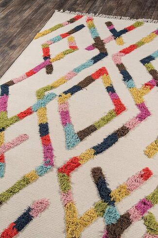 سجادة Novogratz من Momeni Rugs Indio مصنوعة يدويًا من الصوف بنسبة 100%، سجادة منطقة معاصرة، مقاس 2'3 بوصة × 7'10 بوصة، متعددة (INDIOIND-3MTI237A) in Kuwait