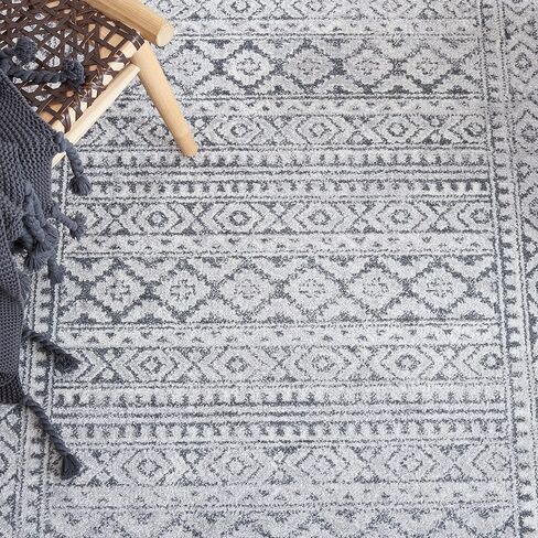 SAFAVIEH Toscana Collection Runner Rug - 2' x 9', Grey & Ivory, Rustic Oriental Design, Non-Shedding & Easy Care, Ideal for High Traffic Areas in Living Room, Bedroom (TOS658F) in Saudi Arabia