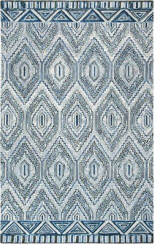 SAFAVIEH Aspen Collection Area Rug - 5' x 8', Grey & Blue, Handmade Boho Wool, Ideal for High Traffic Areas in Living Room, Bedroom (APN823F) in Saudi Arabia