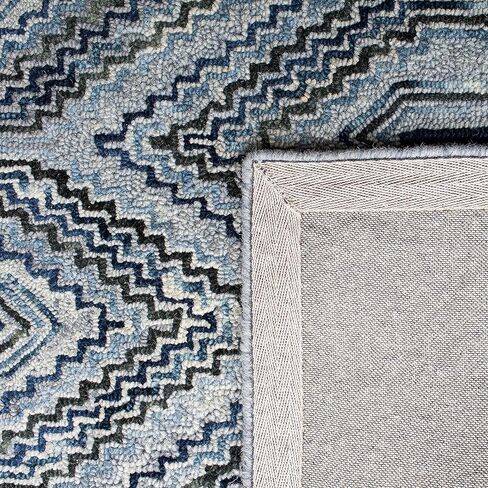 SAFAVIEH Aspen Collection Area Rug - 5' x 8', Grey & Blue, Handmade Boho Wool, Ideal for High Traffic Areas in Living Room, Bedroom (APN823F) in Saudi Arabia