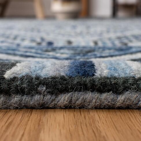 SAFAVIEH Aspen Collection Area Rug - 5' x 8', Grey & Blue, Handmade Boho Wool, Ideal for High Traffic Areas in Living Room, Bedroom (APN823F) in Saudi Arabia