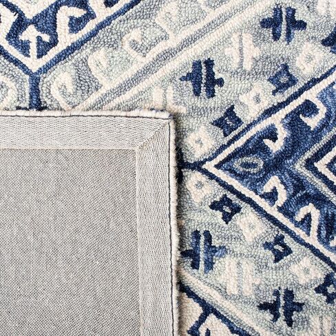SAFAVIEH Aspen Collection Area Rug - 5' x 8', Grey & Blue, Handmade Boho Wool, Ideal for High Traffic Areas in Living Room, Bedroom (APN823F) in Saudi Arabia