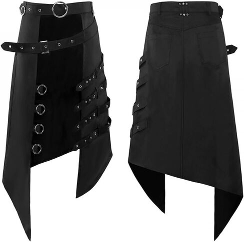 Mens Womens Steampunk Gothic Apron Adjustable Medieval Personality Half Skirt for Performance Party in Saudi Arabia