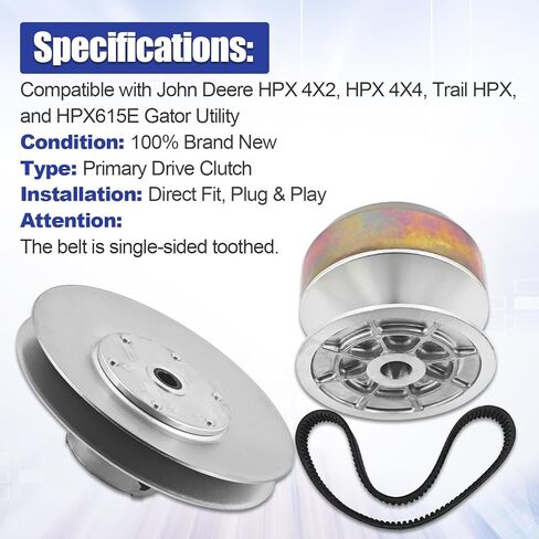 AM138485 AM138486 Primary & Secondary Drive Clutch with Belt Kit Fits for John Deere Gator HPX 4X2 4X4 Trail HPX HPX615E Utility Vehicles in Saudi Arabia