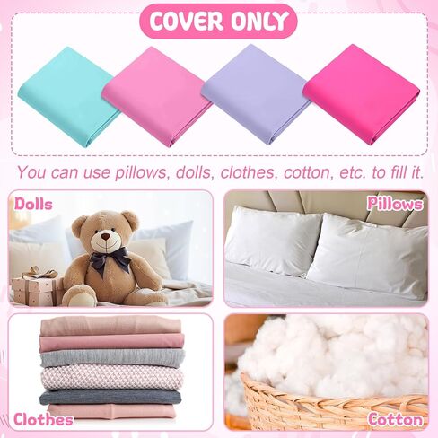 4 Pack Kids Sleepover Pillowcase Lounger Covers DIY for 5 Pillows, Sleepover Party Supplies for Girls Slumber Party, Washable Lounger Bed Cover (Pillow Not Included) in Saudi Arabia