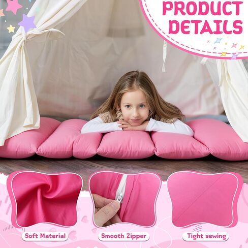 4 Pack Kids Sleepover Pillowcase Lounger Covers DIY for 5 Pillows, Sleepover Party Supplies for Girls Slumber Party, Washable Lounger Bed Cover (Pillow Not Included) in Saudi Arabia