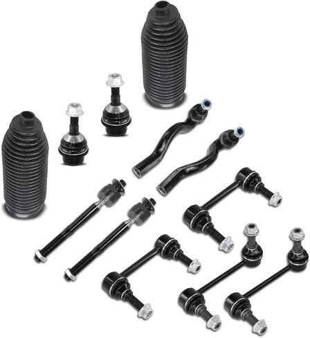 Inner Outer Tie Rod Lower Ball Joint Sway Bar Boot Kit 12Pcs Compatible With 2011-2015 Dodge Durango Jeep Grand Cherokee - ES800973 K500372 K750578 in Saudi Arabia