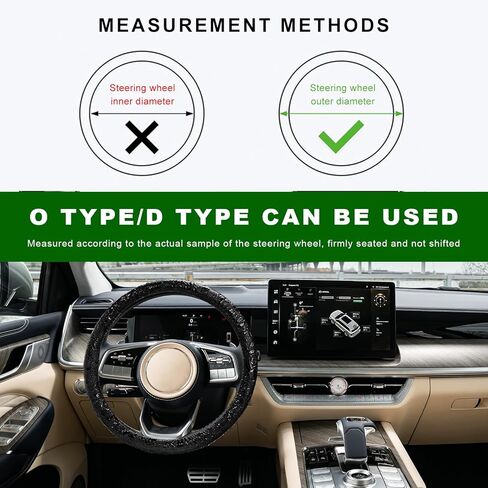 Leather Car Steering Wheel Cover, 15 Inch Crocodile Pattern Steering Wheel Wrap with Comfortable Grip, Anti-Slip Auto Wheel Protector Four Seasons Interior Decor for Vehicles (Black) in Saudi Arabia