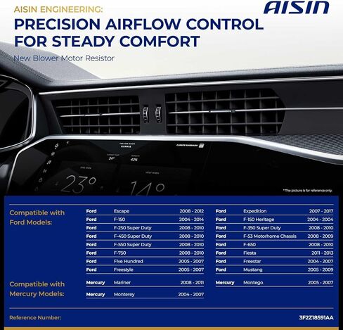 AISIN BMRAZ-00149 HVAC Blower Motor Resistor Kit - Compatible with Ford F-150 04-14, F-250 F-350 F-450 Super Duty 08-10, Mustang 05-09, Escape 08-12, Expedition 07-17, Lincoln Navigator 09-14 in Saudi Arabia