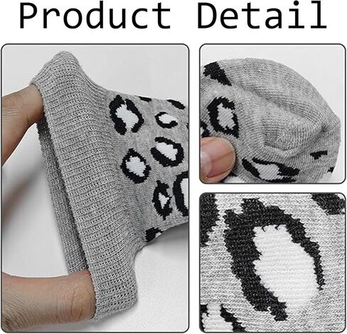 5PCS Leopard Socks Women, Leopard Print Sock for Women,Winter Warmth Fashion Styling, Home Lounging Gift-Giving Occasions, Black Grey Brown Red Khaki White in Kuwait
