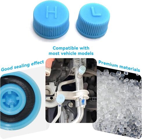 Car A/C Valve Core Caps, Leakproof R134a Air Conditioning System Charging Port Caps Replacement, High and Low Pressure Ac Caps Auto A/C Valve Core Caps Seal Kit for Most Cars (2PCS) in Saudi Arabia
