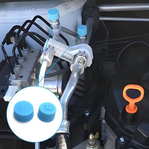 Car A/C Valve Core Caps, Leakproof R134a Air Conditioning System Charging Port Caps Replacement, High and Low Pressure Ac Caps Auto A/C Valve Core Caps Seal Kit for Most Cars (2PCS) in Saudi Arabia