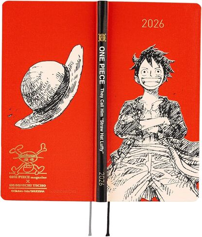 Hobonichi Techo 2026 Spring Weeks – ONE PIECE magazine: Straw Hat Luffy (Red) (Japanese, Tall & Slim, April Start) in Saudi Arabia