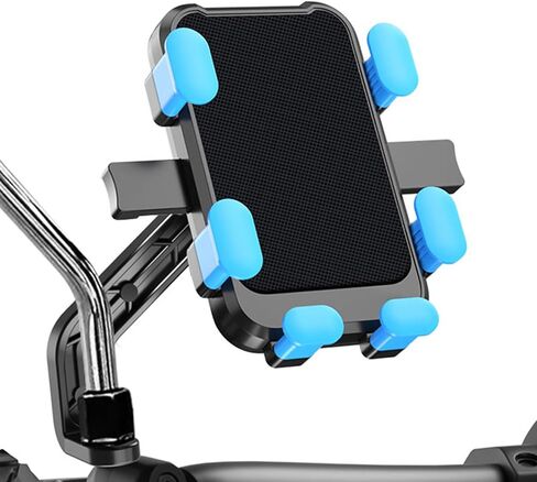 Motorcycle Phone Mount for Yamaha NMAX 155, Bike Phone Holder Motorcycle Cell Phone Holder, Quick Install Anti-Shake Motorcycle Phone Mount Holder,A-Rearview Mirror Style-Black in Kuwait