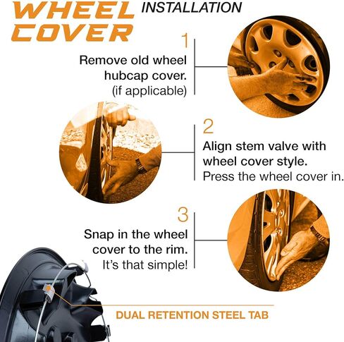 غطاء عجلة سيارة معدني فضي عالمي مقاس 17 بوصة/مجموعة Hubcap | أداة بديلة | مجموعة من 4 | مناسب عالمي لحواف المخزون الأساسية مقاس 17 بوصة in Kuwait