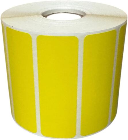 ملصقات والمزيد باللون الأصفر مقاس 3 × 1 بوصة (3 × 1 بوصة) ملصقات حرارية مباشرة متعددة الأغراض | 1 بوصة | لاصق دائم | لا حاجة إلى شريط | متوافق مع طابعات Zebra Eltron | 1 لفة 1300 ملصق in Kuwait