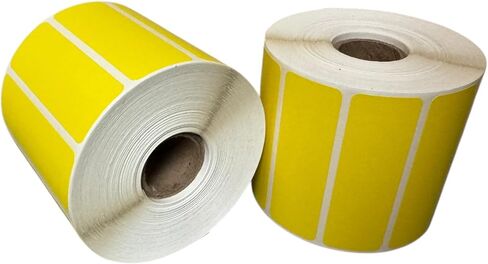 ملصقات والمزيد باللون الأصفر مقاس 3 × 1 بوصة (3 × 1 بوصة) ملصقات حرارية مباشرة متعددة الأغراض | 1 بوصة | لاصق دائم | لا حاجة إلى شريط | متوافق مع طابعات Zebra Eltron | 1 لفة 1300 ملصق in Kuwait