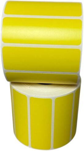 ملصقات والمزيد باللون الأصفر مقاس 3 × 1 بوصة (3 × 1 بوصة) ملصقات حرارية مباشرة متعددة الأغراض | 1 بوصة | لاصق دائم | لا حاجة إلى شريط | متوافق مع طابعات Zebra Eltron | 1 لفة 1300 ملصق in Kuwait