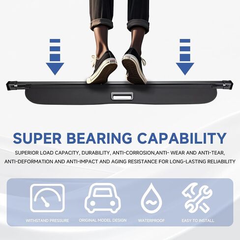 غطاء FARBIN لحمولة صندوق السيارة لسيارة Subaru Crosstrek 2013-2017 Impreza 2012-2016، غطاء حماية لصندوق السيارة قابل للسحب، شاشة أمان للخصوصية (لـ 2013-2017 Subaru Crosstrek/2012-2016 Impreza Canvas) in Kuwait