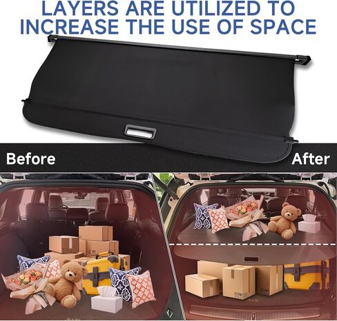 غطاء FARBIN لحمولة صندوق السيارة لسيارة Subaru Crosstrek 2013-2017 Impreza 2012-2016، غطاء حماية لصندوق السيارة قابل للسحب، شاشة أمان للخصوصية (لـ 2013-2017 Subaru Crosstrek/2012-2016 Impreza Canvas) in Kuwait