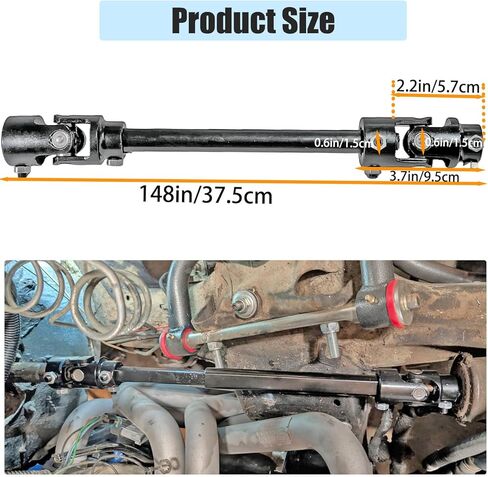عمود توجيه أسود 71223022HKR، رأس تبديل LS فولاذي متوافق مع GM Chevy S10 GMC Sonoma 1982-1993، متوافق مع GM G-Body 1982-1988، متوافق مع GM F-Body 1982-1992 in Kuwait