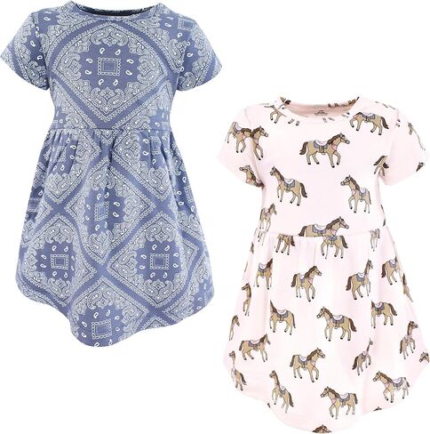 Hudson Baby Baby Girls Cotton Dresses, Tiny Pink Flower, 12-18 Months in Saudi Arabia