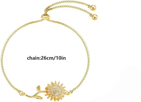 غزل عباد الشمس المزاج سوار للنساء قابل للتعديل حجر الراين سباركلي الزهور تململ أساور الذهب ورقة عباد الشمس المزاج بيان سوار تقلق تخفيف مجوهرات اكسسوارات هدايا للنساء in Saudi Arabia
