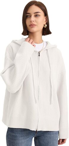 Cardigan Sweaters for Women with Zip Up Hoodie Long Sleeve Drawstring Chunky and Oversized Cardigan in Saudi Arabia