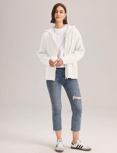 Cardigan Sweaters for Women with Zip Up Hoodie Long Sleeve Drawstring Chunky and Oversized Cardigan in Saudi Arabia
