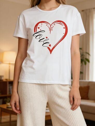 Women's Summer T-Shirts - Casual Short Sleeve Cute Tops Fashion Spring Workout Tee for Women (Available in Sizes S-2XL) in Saudi Arabia