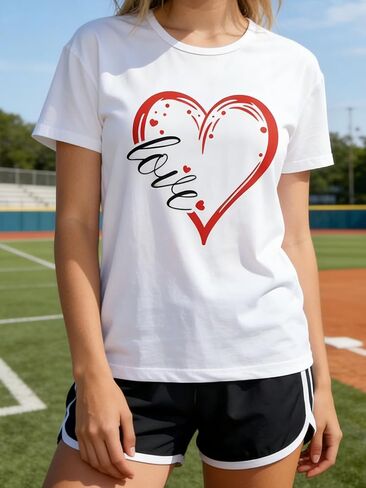 Women's Summer T-Shirts - Casual Short Sleeve Cute Tops Fashion Spring Workout Tee for Women (Available in Sizes S-2XL) in Saudi Arabia
