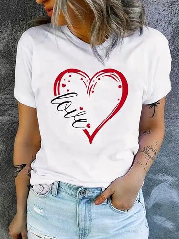 Women's Summer T-Shirts - Casual Short Sleeve Cute Tops Fashion Spring Workout Tee for Women (Available in Sizes S-2XL) in Saudi Arabia