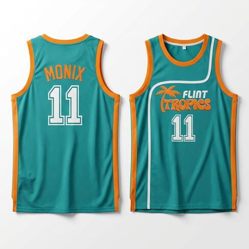 Flint Tropics Ed Monix #11 Semi Pro 90s Hip Hop Clothes for Party Men Basketball Jersey Green White S-5XL in Saudi Arabia