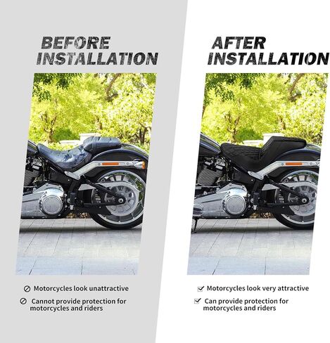 HDBUBALUS مقعد سائق الركاب دراجة نارية مقعد مزدوج مناسب لـ Harley FLSTF FXBRS Softail Fatboy 2018-2025 Breakout 2023-2025 (خياطة سوداء) in Saudi Arabia