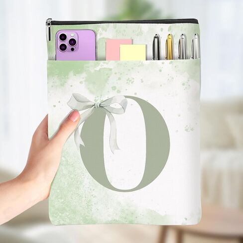 Cute Green Bow Initial K Personalized Gifts Book Sleeve Book Covers for Paperbacks Waterproof Books Protector Bookish Gifts Reading Accessories for Teacher Doctor Wife Grandma Birthday Appreciation in Saudi Arabia