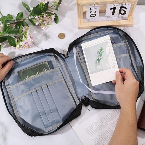 GLOBLELAND Black Bible Cover with Handle 12x8.7inch Bible Case Bags Waterproof Carrying Book Case with Zippered Pocket Books Protector for Book Lovers in Saudi Arabia