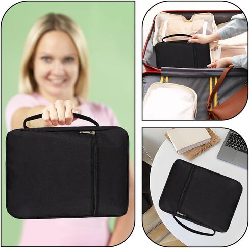 GLOBLELAND Black Bible Cover with Handle 12x8.7inch Bible Case Bags Waterproof Carrying Book Case with Zippered Pocket Books Protector for Book Lovers in Saudi Arabia