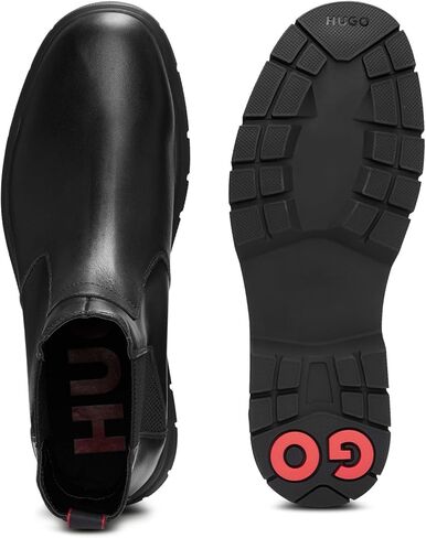 HUGO Herren Ryan Cheb Chelsea Boots aus Leder mit Charakteristischer Sohle Größe in Saudi Arabia