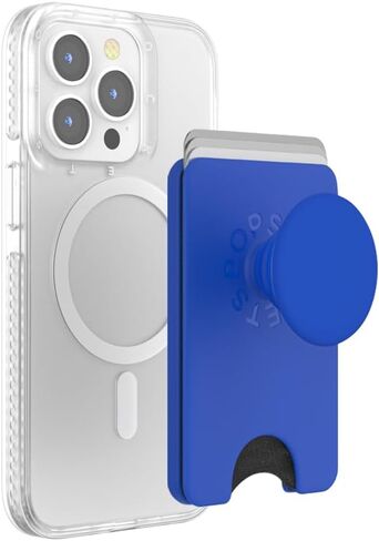 محفظة هاتف PopSockets مع قبضة ممتدة، حامل بطاقة الهاتف، متوافقة مع الشحن اللاسلكي، محفظة متوافقة مع MagSafe، Into The Woods - كوبالت in Kuwait